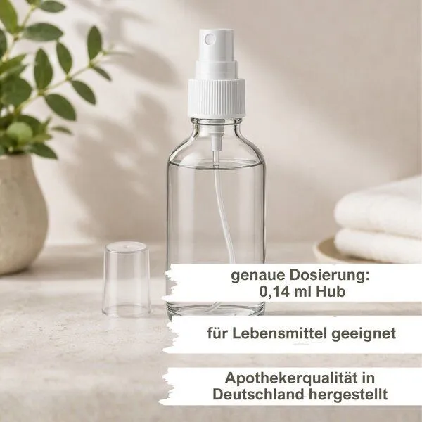 mikken mikken 4x Sprühflasche 50 ml Glas Apothekerflasche mit Zerstäuber inkl. Trichter – Produktbild 2 von 3