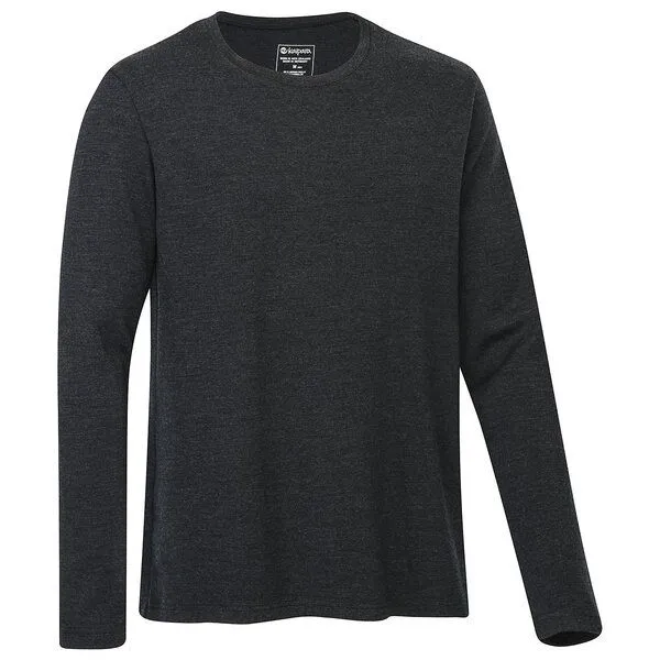 Kaipara - Merino Sportswear Kaipara - Merino Sportswear Urban Merino Longsleeve Herren Regularfit 270, Black melange, – Produktbild 2 von 2