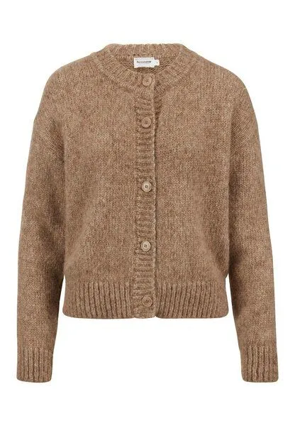 hessnatur hessnatur Strickjacke Relaxed aus Alpaka und Bio-Baumwolle, Naturcamelbraun, – Produktbild 3 von 4
