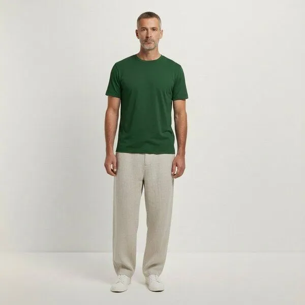 YTWOO YTWOO Basic Herren T-Shirt aus gekämmter Bio-Baumwolle, Forest green, – Produktbild 1 von 4