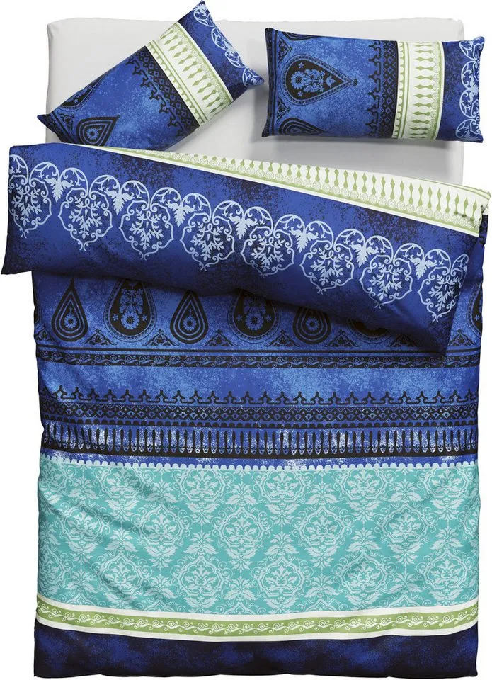OTTO home Bettwäsche Sonnenham, Renforcé, 2 teilig, in Gr. 135x200 oder 155x220 cm, 100% Baumwolle, Paisley, Blau, – Produktbild 6 von 7