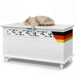 Casaria® Holztruhe Jersey Weiß 80x40x48cm – Produktbild 1 von 1