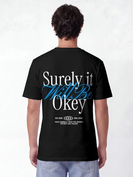 watapparel watapparel T-Shirt Unisex Surely it will be okey, Black, – Produktbild 2 von 2