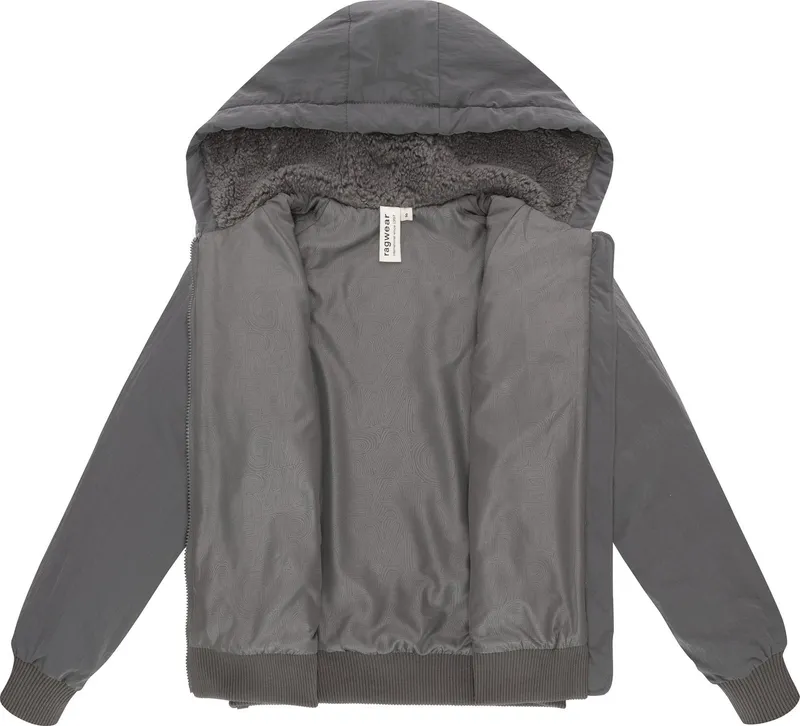 ragwear ragwear Plüschjacke Talianita YOUMODO Leicht gefütterte Teddyjacke mit Kapuze, Grau, – Produktbild 1 von 4