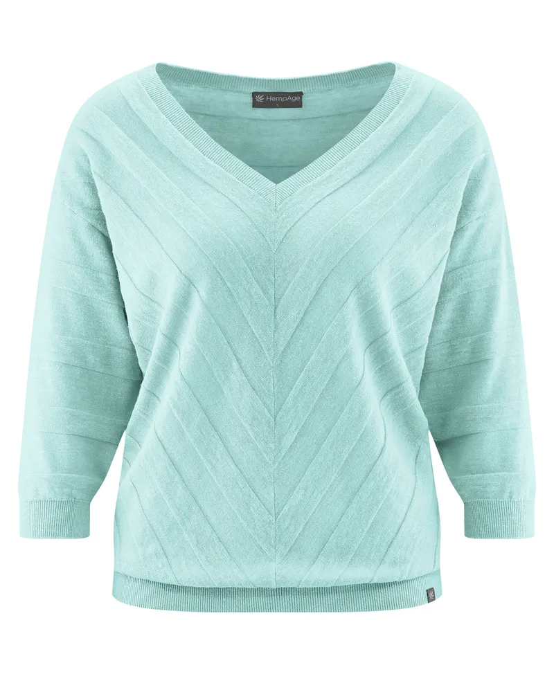 HempAge Hempage Damen vegan Strickpullover In Seegrün, Grün, – Produktbild 1 von 2