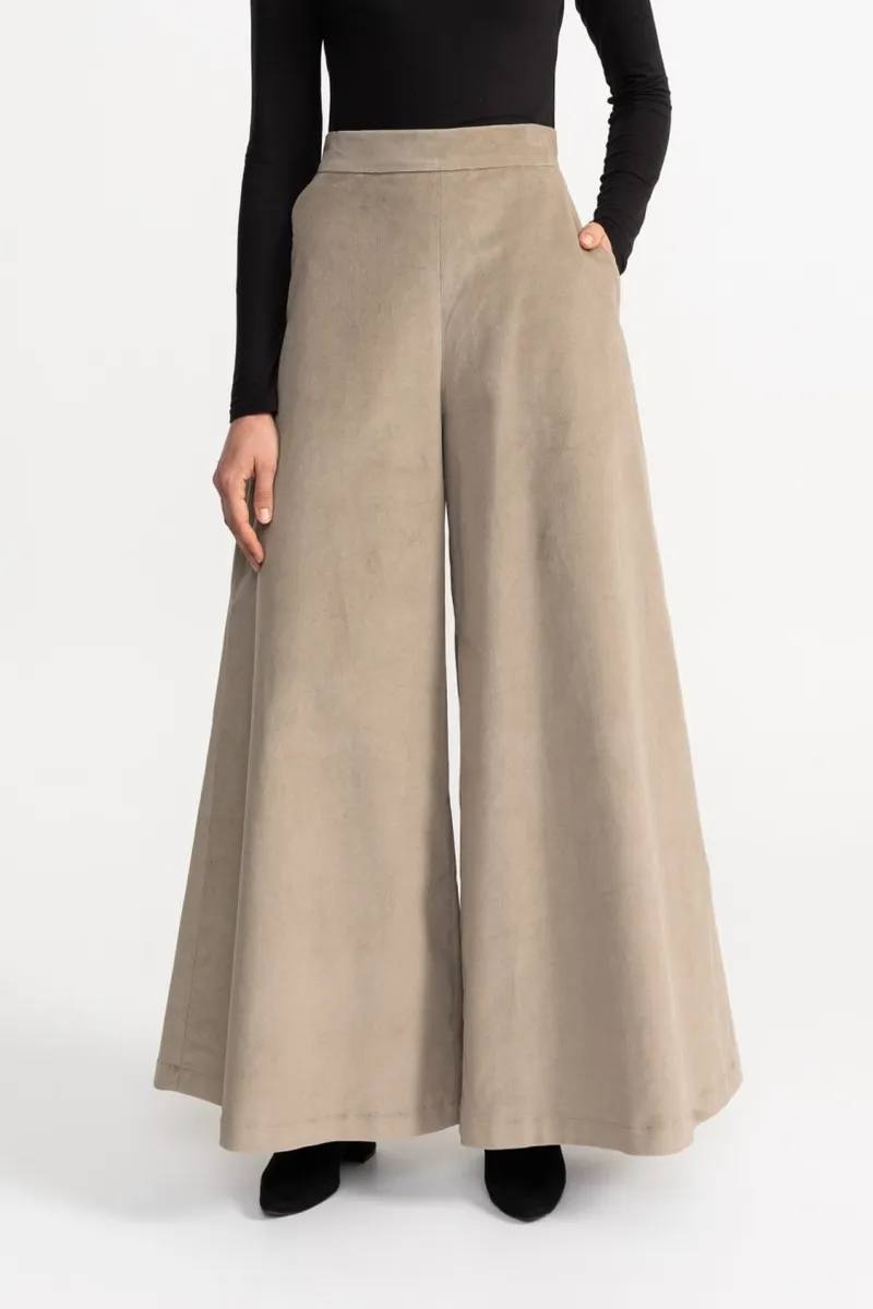 De IONESCU De IONESCU Damen vegan Hose Palazzo Kord, Beige, – Produktbild 2 von 2