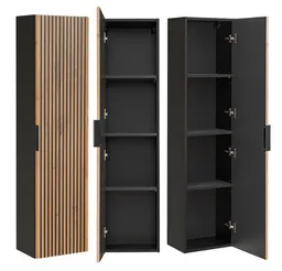 Lomadox Hochschrank XANTEN-56 anthrazit, Wotan Eiche Nb., schwarze Rillen, Softclose – Produktbild 1 von 1