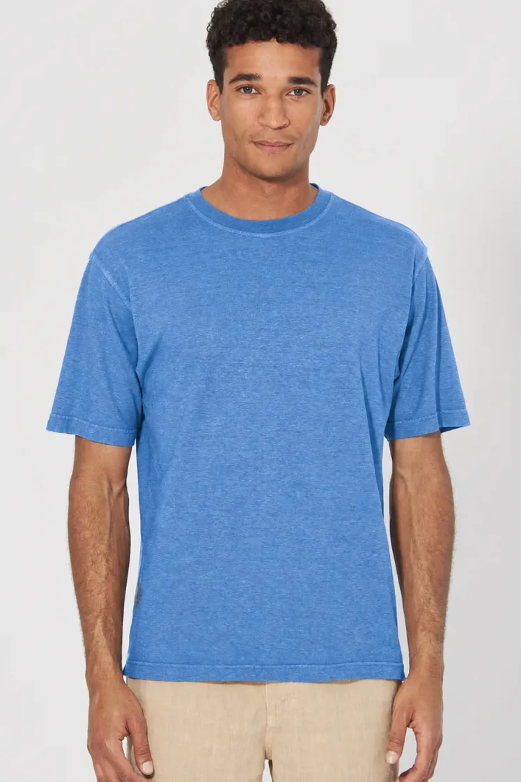 HempAge Hempage Herren vegan T-Shirt Basic Ozeanblau, Blau, – Produktbild 2 von 2