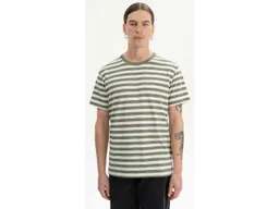 MELA MELA Bio-Herren-T-Shirt "SADHIL" mit Feinripp-Rundhalsausschnitt, thymian gestreift, Gr. L – Produktbild 1 von 1