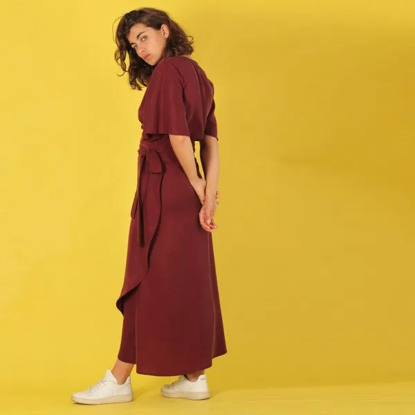 ManduTrap ManduTrap Langes Tencel Wickelkleid "Luma" in violett oder grau-olive, Grau, – Produktbild 2 von 4