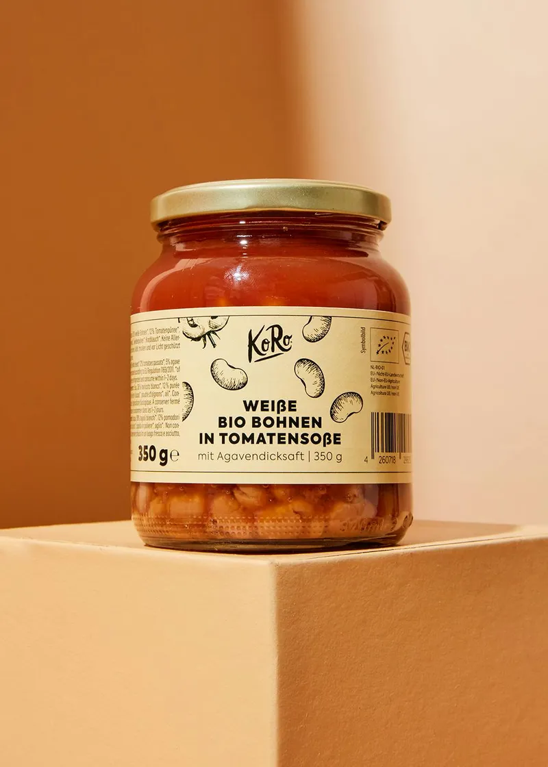 KoRo Weiße Bio Bohnen in Tomatensoße 350 g – Produktbild 2 von 5