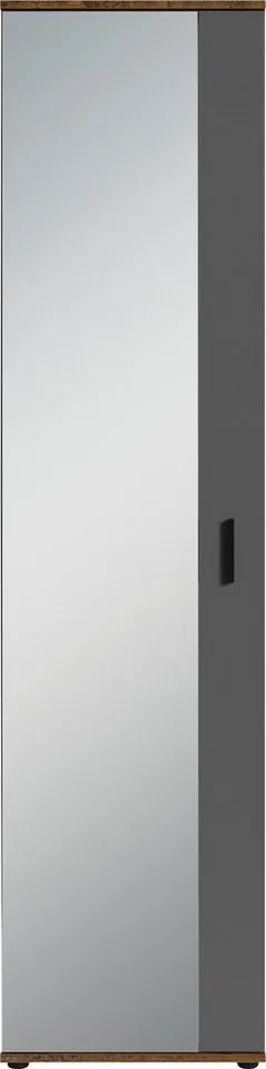 byLIVING Garderobenschrank Jakob mit großem Spiegel, Breite 49 cm, Grau, – Produktbild 3 von 4