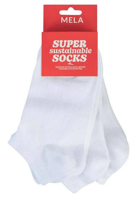 MELA Sneakersocken GOTS, 3er Pack, White, – Produktbild 1 von 2