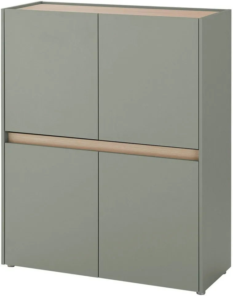 Home affaire Highboard City/Giron, moderner Schrank, Kommode, Stauraumschrank, Hochschrank, zeitlos, modern, ausreichend Stauraum, vielseitig einsetzbar, Grün, – Produktbild 2 von 5