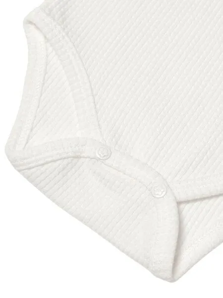 Biorganic Biorganic Waffle Smile Baby Kurzarmbody, Ecru, – Produktbild 4 von 4