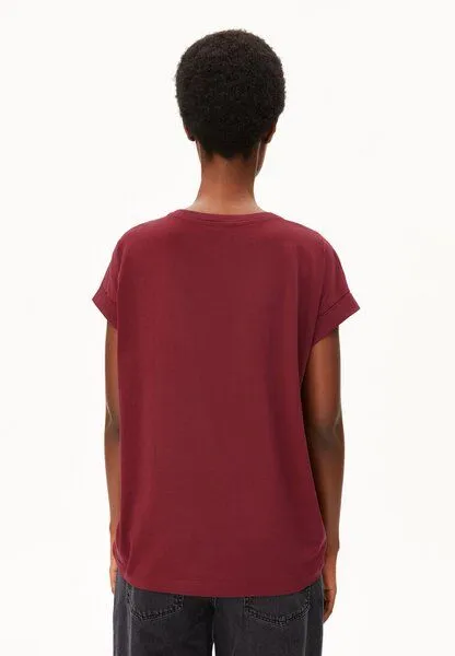 ARMEDANGELS ARMEDANGELS IDAARA Damen T-Shirt aus Bio-Baumwolle, Velvet red, – Produktbild 2 von 4