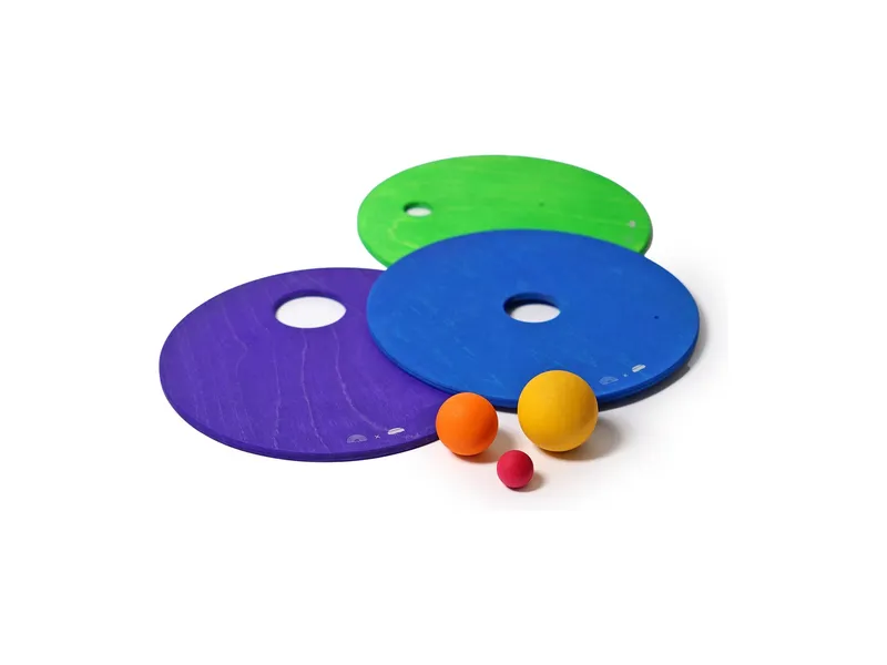 Grimms Grimms GRIMM’S x Stapelstein® Kullerscheiben cool rainbow Scheiben Ø 21,4 cm , Kugeln Ø 20,35,45 mm – Produktbild 1 von 2