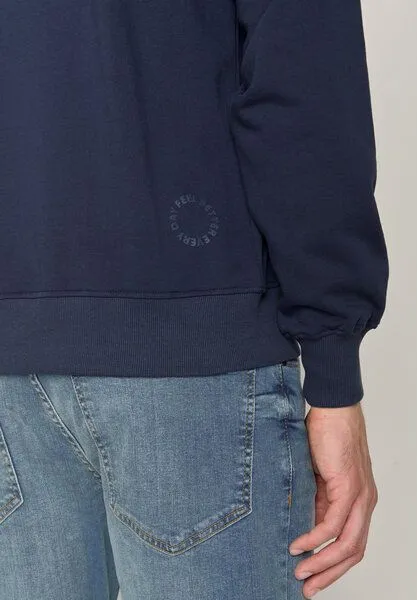 GreenBomb GREENBOMB Basic Joy - Gemütlicher Hoodie aus Bio-Baumwolle / GOTS / Fair & Vegan, Blau (marineblau), – Produktbild 4 von 4