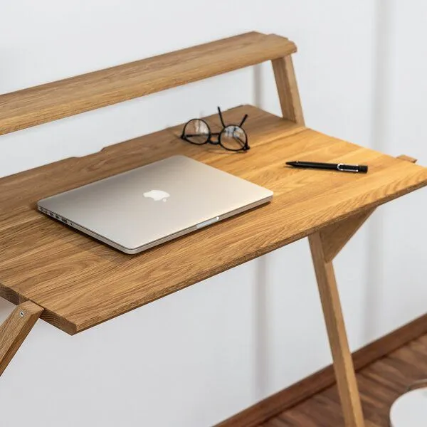 kleiderleiter kleiderleiter Design Schreibtisch für Home Office aus Massivholz Eiche – Produktbild 3 von 4