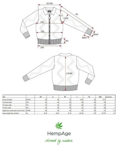HempAge HempAge Melierte 3/4 Arm-Jacke Hanf/Biobaumwolle, Smoke (blau), – Produktbild 3 von 4
