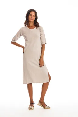 RAVENS VIEW IBIZA RAVENS VIEW IBIZA Damen vegan Kleid Mia Stone Grey – Produktbild 1 von 1
