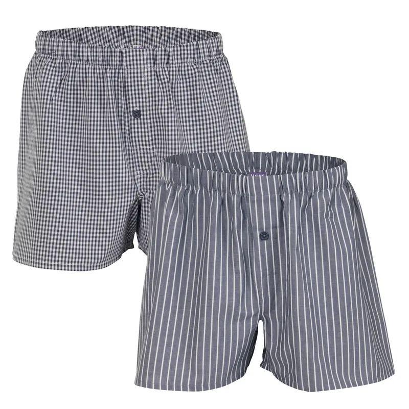 Living Crafts Living Crafts Herren Boxer-Shorts, 2er-Pack (100% Bio-Baumwolle), Grau, – Produktbild 5 von 5
