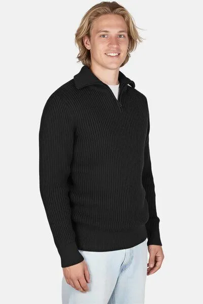 Hanseheld Hanseheld Troyer Baumwolle GOTS Herren Troyer-Pullover Bio, Schwarz, – Produktbild 3 von 4