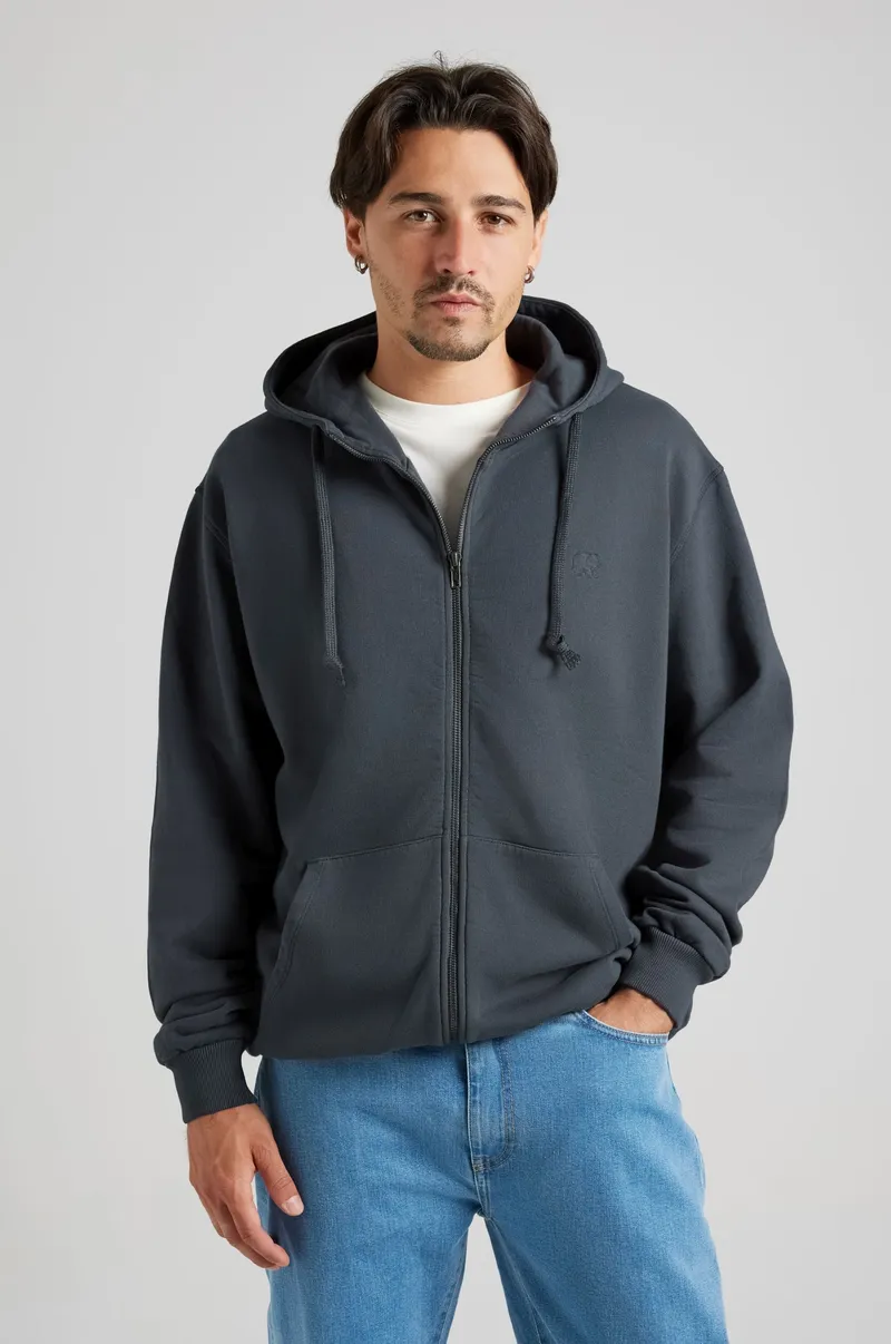 Trendsplant Trendsplant Herren vegan Reißverschluss- Hoodie Essential Bitumen-Grau, Dunkelgrau, – Produktbild 1 von 2