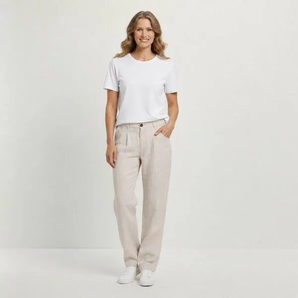 YTWOO YTWOO Damen Leinenhose, Linen sand, – Produktbild 1 von 4