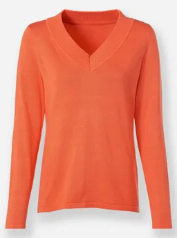 heine V-Ausschnitt-Pullover orange – Produktbild 1 von 1