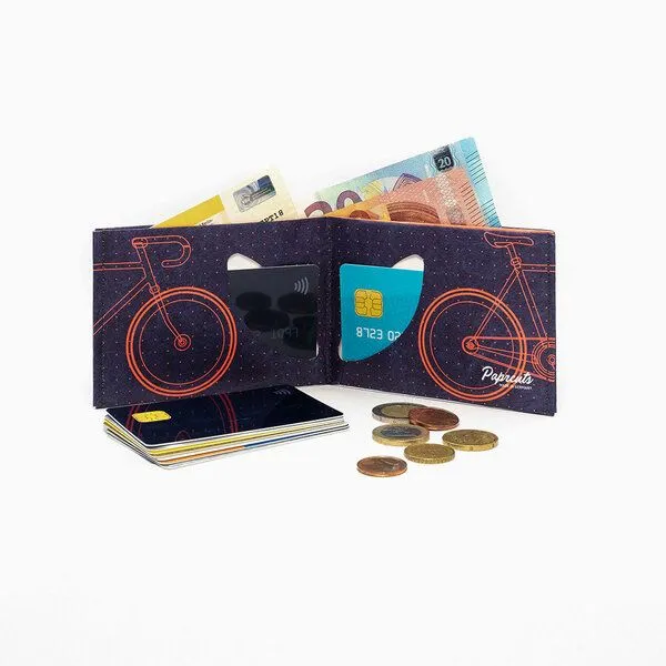 paprcuts paprcuts RFID Portemonnaie, Bike (lila orange neon), – Produktbild 3 von 4