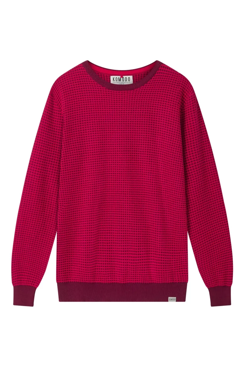 KOMODO KOMODO Herren vegan Pullover Hasan Wein, Dunkelrot, – Produktbild 1 von 1