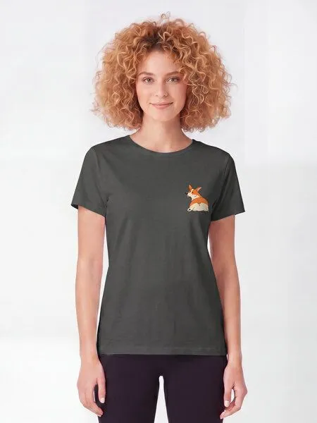 watapparel watapparel T-Shirt Frauen Corgi, Anthracite, – Produktbild 2 von 2