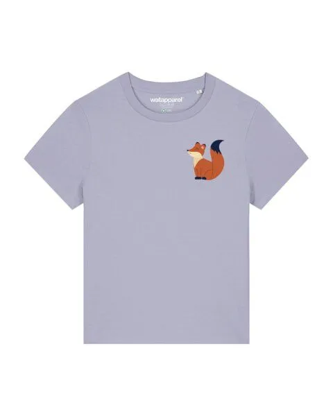 watapparel watapparel T-Shirt Frauen Cute Fox, Lavender, – Produktbild 1 von 4