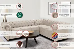 OTTO home Chesterfield-Sofa Chesterfield Ecksofa, auch in Leder L-Form, hochwertige Knopfheftung, langer Schenkel links oder rechts wählbar – Produktbild 1 von 1