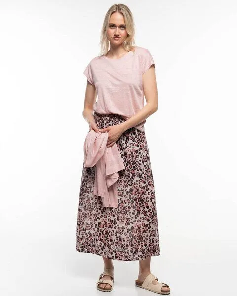 Alma & Lovis Alma & Lovis Elegantes Kurzarmshirt aus 100% Leinen-Jersey | Linen Short Pure, Rose quarz (rose-rosa), – Produktbild 3 von 4