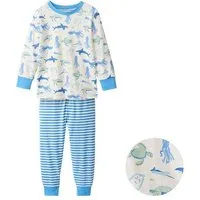 People Wear Organic People Wear Organic Pyjama, weiß bedruckt, "Sealife", Bio-Baumwolle – Produktbild 1 von 1