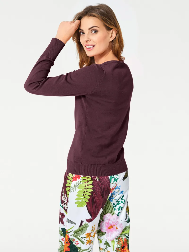 heine Feinstrickjacke bordeaux, Bordeaux, – Produktbild 2 von 2