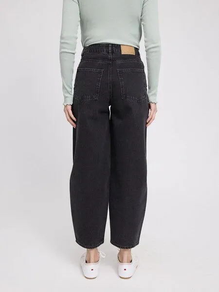 Mazine Mazine Damen Jeans im Barrel-Style aus 100% Bio-Baumwolle, Dark grey (grau), – Produktbild 2 von 4