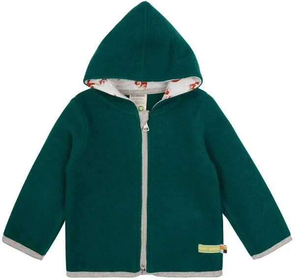 loud + proud loud + proud Baby & Kinder Jacke Wollfleece, GOTS-zertifiziert, Bottle(grün), – Produktbild 1 von 2