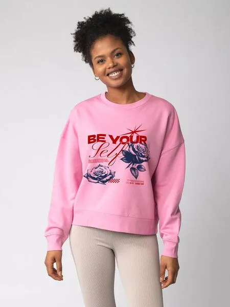 watapparel watapparel Sweatshirt Frauen Be yourself, Bubble pink, – Produktbild 2 von 2