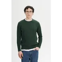 MELA MELA Feinstrick Pullover Style HIMAL aus 100% Bio-Baumwolle, Deep forest melange, – Produktbild 1 von 1