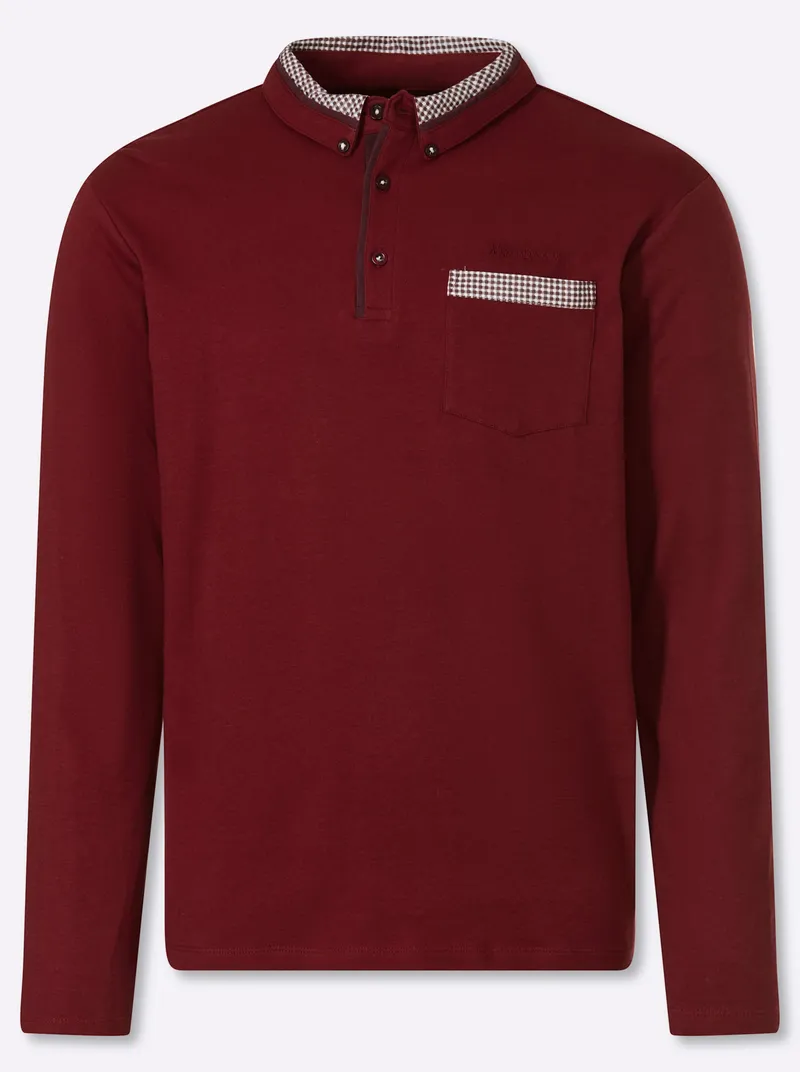 marco donati Langarmshirt dunkelrot, Dunkelrot, – Produktbild 1 von 2