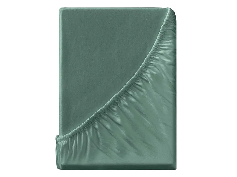 Spannbettlaken "Eco-Jersey-Interlock" aus Bio-Baumwolle 90-100 x 200 cm, lorbeer – Produktbild 1 von 1