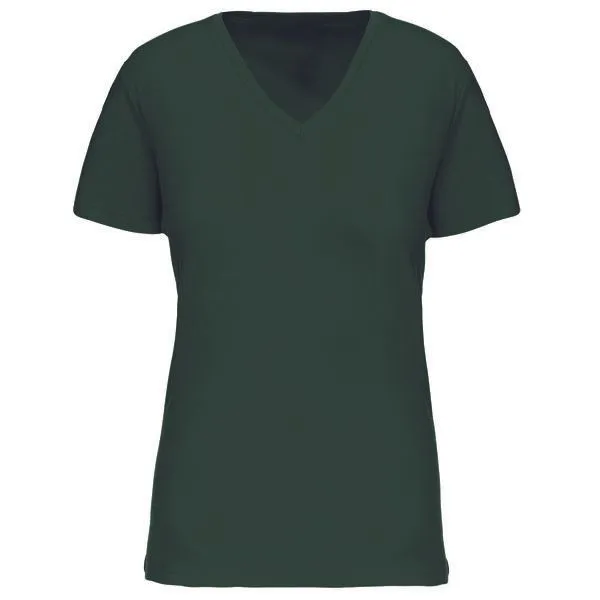 Greenspired Greenspired Basic Bio Damen T-Shirt mit V-Ausschnitt XS- 3 XL, Waldgrün, – Produktbild 1 von 1