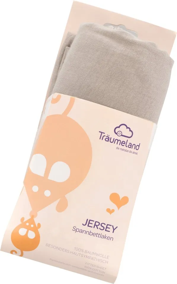 Träumeland Träumeland Spannbettlaken Spannbettlaken Bio-Baumwolle, Jersey, Gummizug: rundum, (1 Stück), mit Elasthan, Grau, – Produktbild 2 von 2