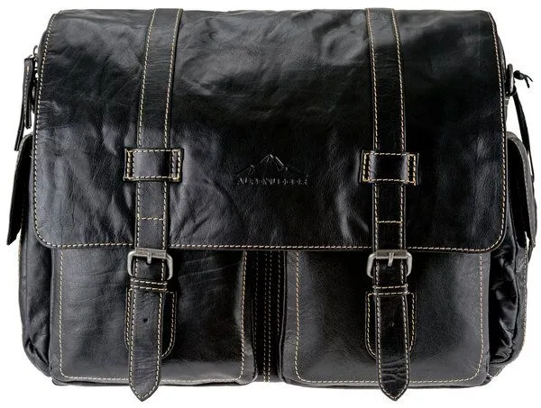 Alpenleder Alpenleder Messenger Bag AOSTA, Ebenholz, – Produktbild 3 von 4