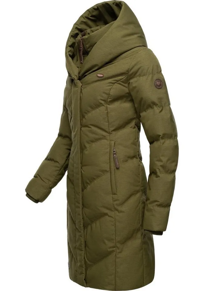 ragwear ragwear Steppmantel Natalka Melange wasserdichter Damen Wintermantel mit gefütterter Kapuze, Grün, – Produktbild 3 von 3