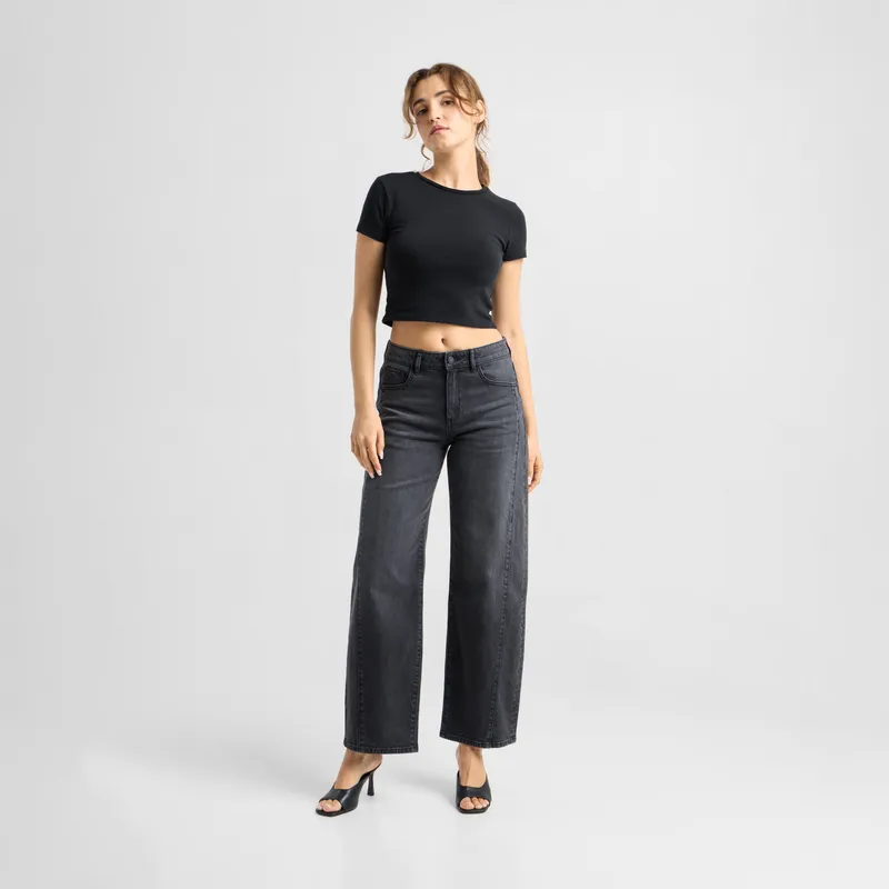 DAWN DAWN Jeans ASH Barrel Leg Cutline Vintage Black – Produktbild 1 von 4