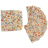 NoWaste Wrapping NoWaste Wrapping NoWaste Stofftaschentücher Taschentücher aus Stoff 10er SET ver. Motive, Blumenwiese, – Produktbild 1 von 1
